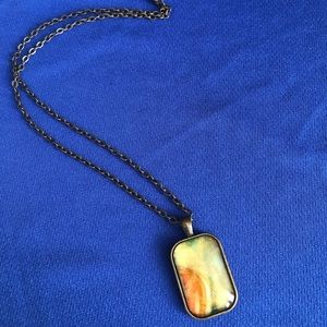Silk art pendant necklace